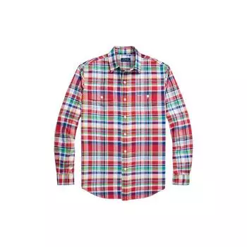 Polo Ralph Lauren SS24 однобортная рубашка с длинным рукавом и заостренным воротником в клетку, мужские рубашки многоцветные MNPOWOV16823326-999 M