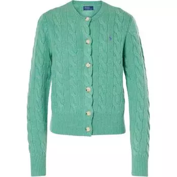 Polo Ralph Lauren Ss24 однобортный свитер с длинным рукавом и вышитым логотипом, женский свитер, зеленый 211910443-014 XS