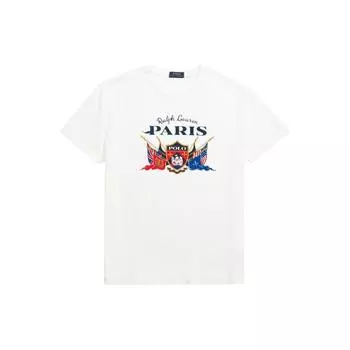 Polo Ralph Lauren SS24 Pattern Printed Crew Neck Short Sleeve T Shirt Men Tops Optical-White 710934774-001 S