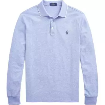 Polo Ralph Lauren SS24 Поло с длинным рукавом с вышитым логотипом пони Мужские топы Светло-голубой MNPOKNI16820826-400 XS