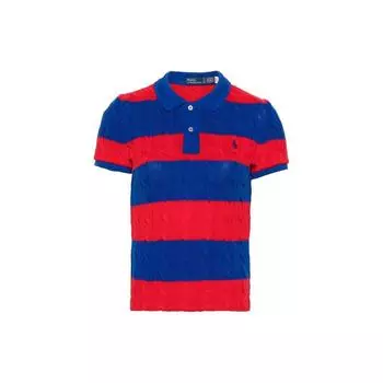 Polo Ralph Lauren SS24 Поло в полоску с вышивкой логотипа Женские топы 211943043-001 S