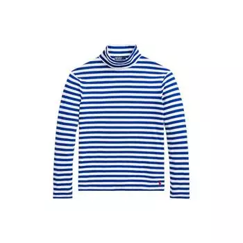 Polo Ralph Lauren SS24 Полосатый свитер с высоким воротом Мужской свитер Синий MNPOKNI16823384-400 S
