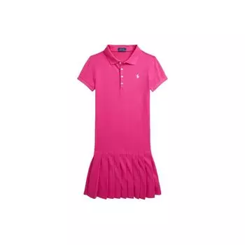 Polo Ralph Lauren Ss24 Пони Вышитое Платье Поло Детские Платья Ярко-Розовый CWPODRSG3D20747-650 L
