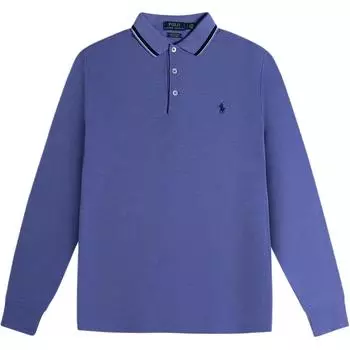 Polo Ralph Lauren Ss24 Вышитый логотип пони Поло с длинным рукавом Мужские топы Фиолетовый 710784325-003 S