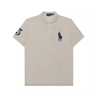 Polo Ralph Lauren SS25 Поло с коротким рукавом и вышивкой логотипа Мужские топы Хаки 710697457-032 M
