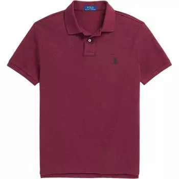 Polo Ralph Lauren Ss25 Пуловер с вышивкой логотипа маленькой пони, мужская рубашка поло с коротким рукавом, бордовый 710937293-061 XXL