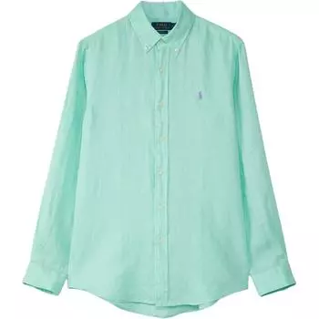 Polo Ralph Lauren SS25 Рубашка мужская однобортная с длинным рукавом и вышивкой логотипа Синяя 710966294-011 S