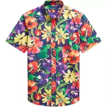 Polo Ralph Lauren SS25 Рубашка с коротким рукавом с вышивкой логотипа маленькой пони и цветочным узором, унисекс, многоцветная MNPOWOV1N820458-999 L