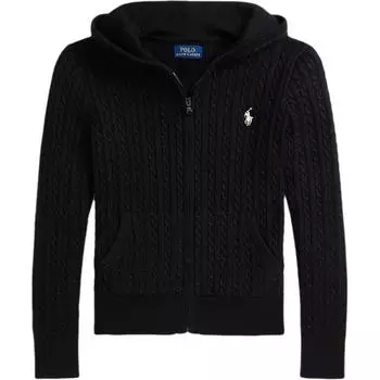 Polo Ralph Lauren свитер детский однотонный с вышитым логотипом с капюшоном и длинными рукавами детские свитера черный 100031651 S