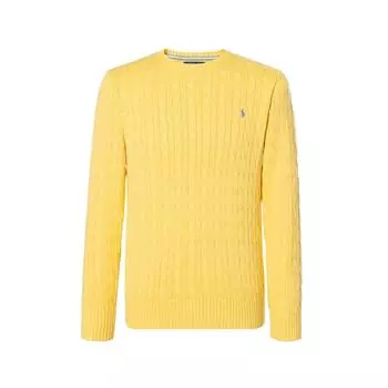 Polo Ralph Lauren свитер осень-зима 24 однотонный вышитый логотип круглый вырез длинный рукав детский свитер желтый 323702674-073 M