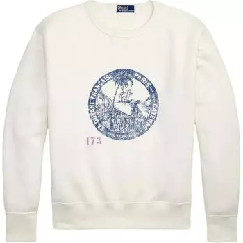 Polo Ralph Lauren Свитшот мужской с принтом, с круглым вырезом, с длинным рукавом, белый 710958232-001 2XL