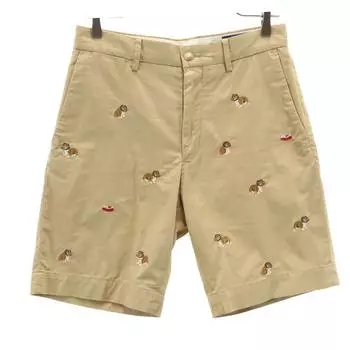 POLO RALPH LAUREN Вышивка бульдога шорты чинос W28 бежевый CLASSIC FIT Мужские Б/У