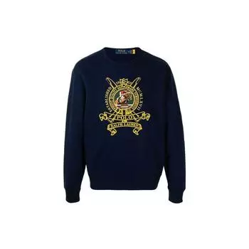 Polo Ralph Lauren вышитый флисовый свитшот с круглым вырезом мужские свитшоты синий 710823534-001 XXL