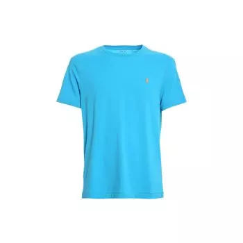 Polo Ralph Lauren вышитый логотип футболка с круглым вырезом и коротким рукавом мужские топы светло-голубой 710671438-217 XS