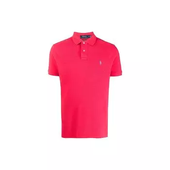 Polo Ralph Lauren вышитый логотип однотонная рубашка поло с коротким рукавом мужская розовая 710680784-126 XS