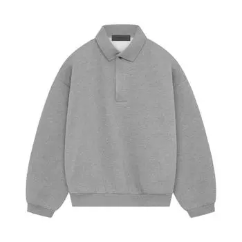 Поло с длинными рукавами Fear of God Essentials Темно-вересковые овсяные мужские топы Серые 192SP244393F S