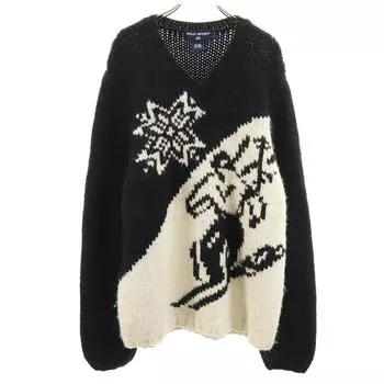 POLO SPORT RALPH LAUREN Wool blend hand knit Long sleeve V neck sweater Men s Used