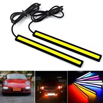 Полосы DRL FOG COB CAR 2X LED Ультратонкие водонепроницаемые дневные ходовые огни ЛАМПА БЕЛЫЙ ДЕНЬ Вождение 12 В 17x1.5x50cm синий