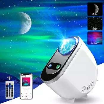 Полярное сияние, проекторы Авроры, проектор Galaxy Star, звездное небо, луна, лампа для украшения спальни, светильники для дома белый