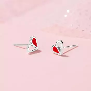 Полые эпоксидные серьги Love, женские простые маленькие серьги в форме сердца, летний темперамент, универсальные