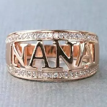 Полые буквы Nana Женская мода Индивидуальная мода ювелирные изделия, темперамент Стиль Элегантное кольцо No. 6