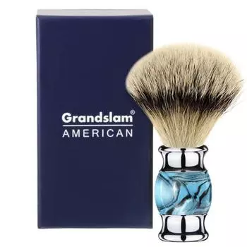 Помазок для бритья Grand Slam Badger с резиновой ручкой Создан для лучшего бритья в вашей жизни Синий, синий