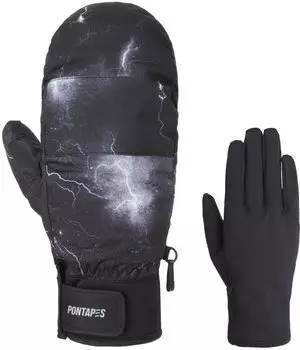 PONTAPES Snowboard Mittens for Men and Women with Inner Made in 18 Colors 4 Sizes Galaxy Purple and Gloves, Japan, Available, Available, PG-051M (XL),