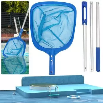 Pool Skimmer Net Pool Landing Net Lightweight Fine Mesh Pool Skimmer Multifunction for In-Ground & Above Ground Swimming Pools