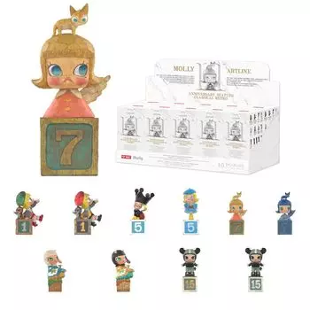 POP MART MOLLY Anniversary Statues Classical Retro 2 Series Box 10 Pop Mart Gacha Gacha Blind Box Figure Plastic Model Premium Toy Soft Vinyl Original