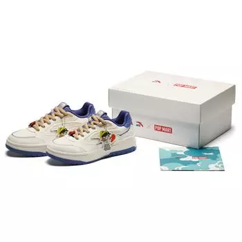 Pop Mart X Anta Molly Paris Tour Gift Box 982 Нескользящие прочные низкие кроссовки женские кроссовки белые синие 122518068X-1 36.5