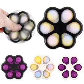 Pop Squeeze Fidget Spinner Детские игрушки ABS Красочные Pops Gyro Игрушка для снятия стресса Развивающие игрушки на кончиках пальцев для детей Взрослые Подарок B