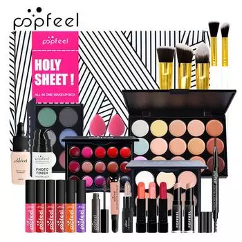 POPFEEL Набор для макияжа для лица, не размазывающийся консилер, подводка для глаз, карандаш для бровей, накладные ресницы