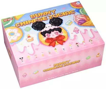 POPMART BUNNY Zodiac Series ПВХ торговые фигурки коробка из 12 шт.