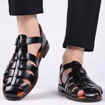 Popular casual sandals leathershoes 38 чёрный