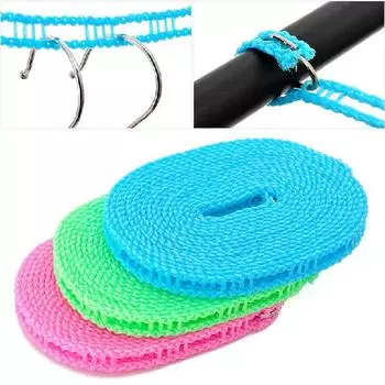 Popular Portablae Hook Tools Clothesline Windproof Travel Antiskid Nylon Quilt Line Outdoor 5m Fence Type Rope 5m