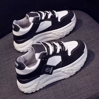 Popular shoes 2024 women s spring new casual versatile sports women s shoes student little white shoes dad shoes trendy shoes 35 чёрный