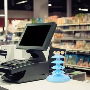Популярность торта Леденец Дисплей Стенд Леденец Держатель для вечеринки Pp Пластиковый Стойка Магазин синий
