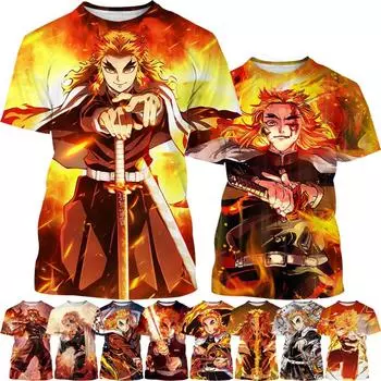 Популярные персонажи аниме-мультфильма Rengoku Kyoujuru Горячий хип-хоп Крутая уличная личность Футболка с 3D-принтом 110