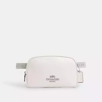 Поясная сумка Coach Pace, серебристый мел