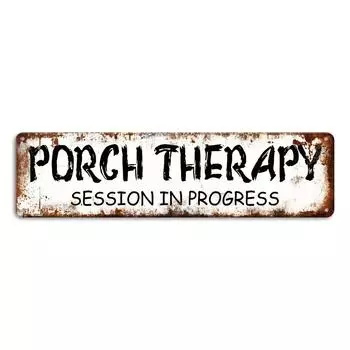 Porch Therapy Course In Progress Sign Metal Aluminum Sign Porch Sign Durable and Tough Craft Decoration (15.7 *3.9 /40cm*10cm) чёрный