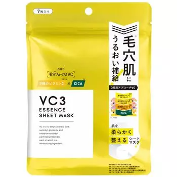 Pore Focus VC VC3 тканевая маска 7 шт. тканевая маска витамин c cica сыворотка уход за кожей олень отшелушивание уход отшелушивание производное витамина C керамид белый