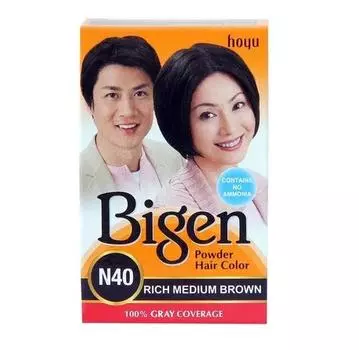 Порошковая краска для волос Bigen, насыщенный средне-коричневый N40, 6 г/0,21 унции (Пакет из 1)