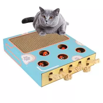 Порошок кошачьей мяты 3 в 1 с когтеточкой Cat Hit Gophers Maze Интерактивная обучающая коробка для игр для кошек Забавная кошачья палка Игрушка для кошек Chase Hunt Mouse