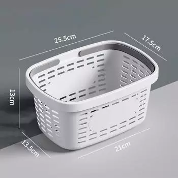 Portable Bath Drain Basket with Handle Dirty Clothes Storage New Hand Basket белый