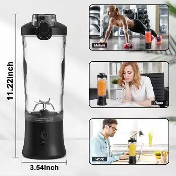 Portable Blender Mini Portable Fruit Juicer Automatic Smoothies Fresh Juice Blender USB Rechargeable Electric Juicer Mixer 600ml 7.4V белый
