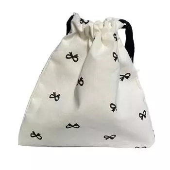 Portable Bundle Pocket Canvas Cotton Pouch Diaper Pouch Drawstring Hanging Bag Travel M