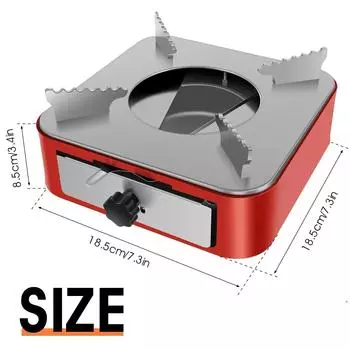 Portable Camping Stove with Adjustable Firepower Drawer Alcohol Stove For Outdoor Barbecue Camping Equipment красный
