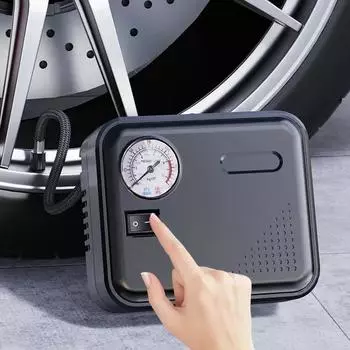 Portable Car Air Pump 12V Accurate Pressure Measurement Fast Inflation Mini Air Compressor with LED Light for Car Motorcycle чёрный