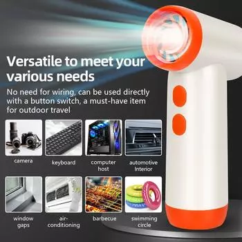 Portable Car Fan Brushless Motor In Car USB Three-speed Adjustable Wind Speed Twin-turbine Cooling Seat Small Fan