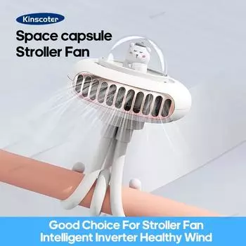 Portable Cart Fan Folding Electric Fan 2000mA Handheld Clamp Fan Ventilation Fan Cooling Octopus Electric Fan Baby Specific зелёный